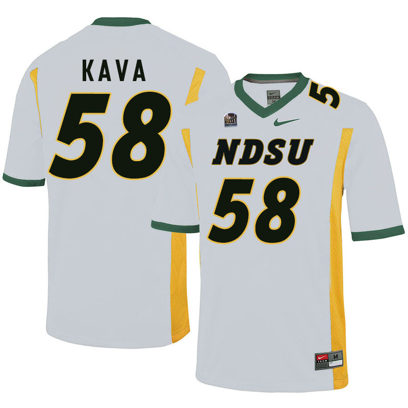 Men #58 Jake Kava North Dakota State Bison College Football Jerseys Sale-White - Click Image to Close